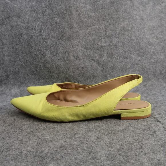 14th & Union Shoes Womens 9 Flats Slingback Pointed Toe Stretch Yellow Sandal - Picture 3 of 12